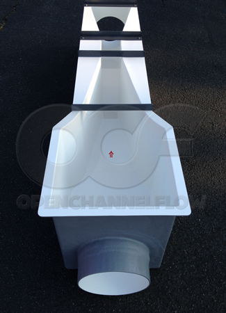 inlet end adapter on a parshall flume with pipe stubs