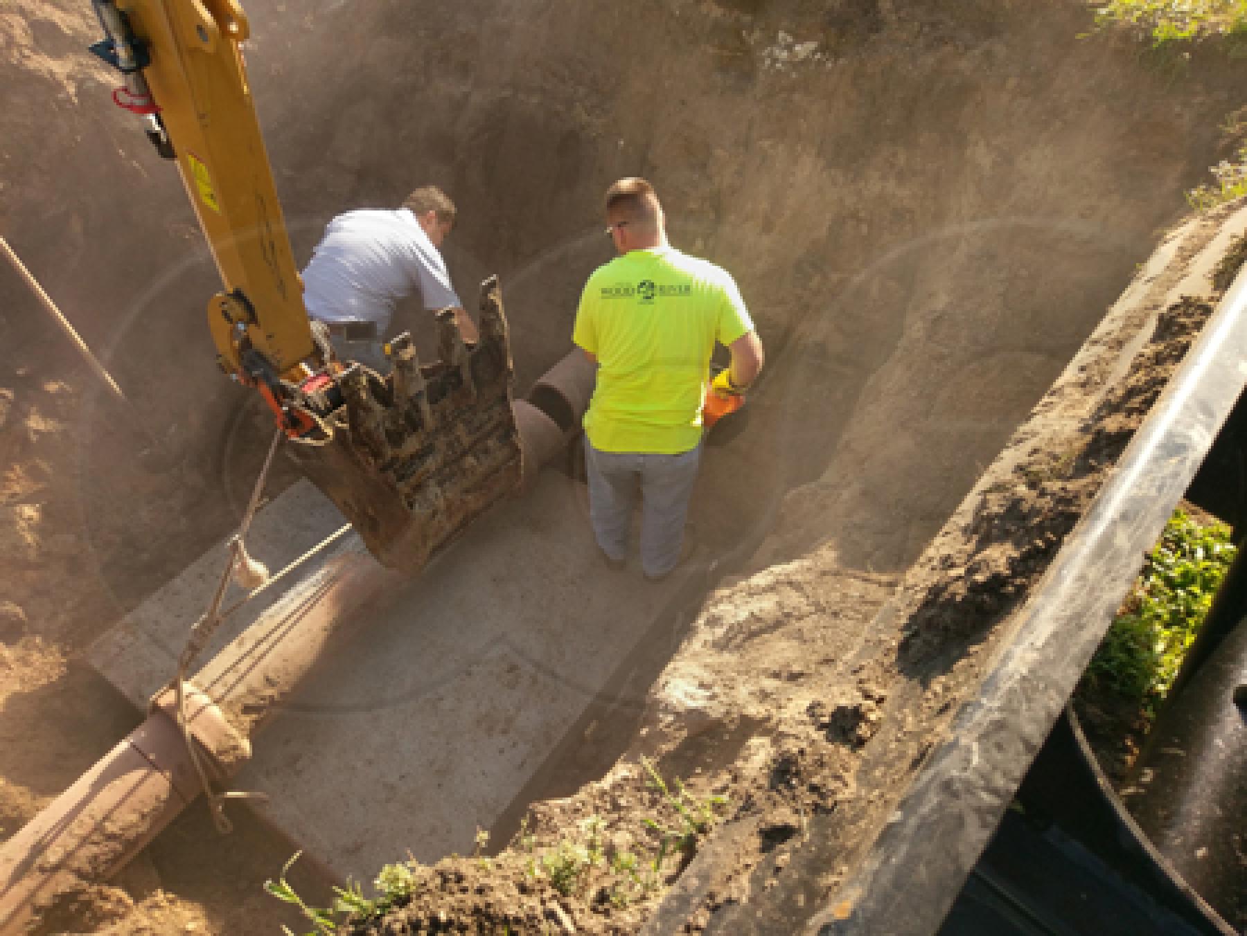 removing the pipe in a metering manhole installation