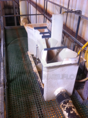 Above grade Parshall flume installation