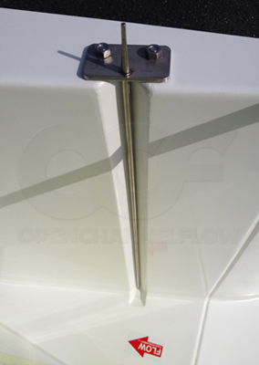 bubbler tube molded into point of measurement in Parshall flume manufactured by Openchannelflow