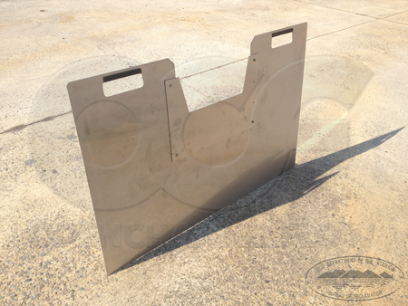 portable weir carrier with Cipolletti weir plate mounted