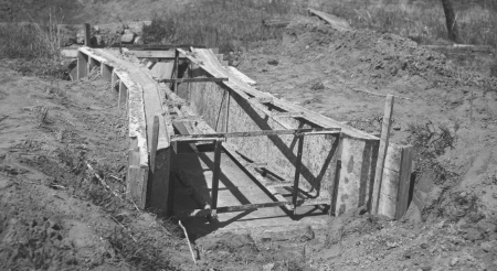 concrete parshall flume under construction
