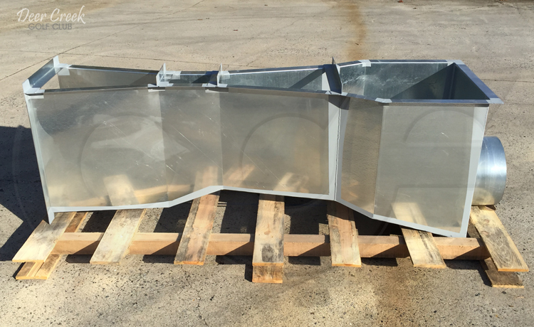 6-inch Galvanized Steel Parshall flume with inlet end adapter and pipe stub