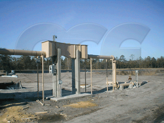 Elevated Parshall flume - not idea for meter calibration