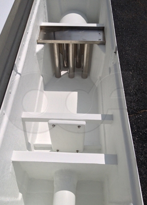 Openchannelflow Redstone 66 fiberglass enclosure with energy absorber and tranquilizing rack