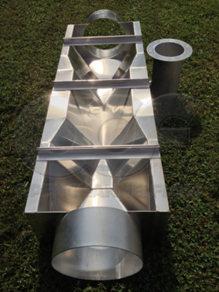 stainless steel extra large 60 degree v trapezoidal flume