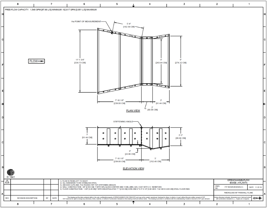 96-inch parshall flume dimensions thumbnail