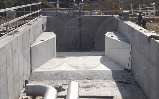 finished Parshall Flume installation