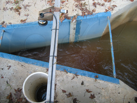 Abandoned Stilling Well on a Free Flow Parshall Flume measuring Sanitary Flows