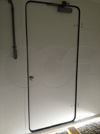 continuous bulb gasket sealing a door on a Fiberglass Equipment Shelter from Openchannelflow