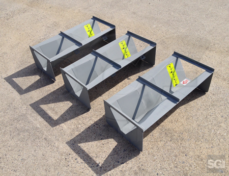 galvanized Large 60 Degree V Trapezoidal flumes with staff gauges