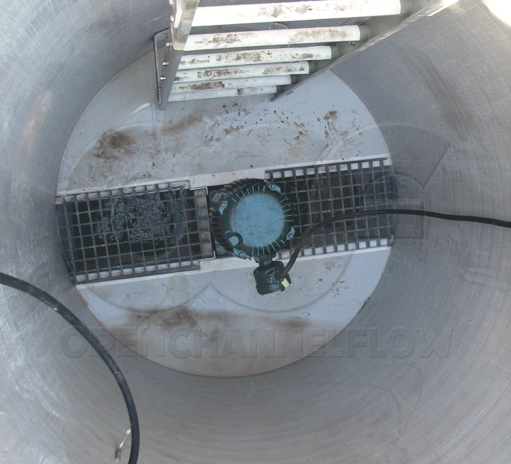 Fiberglass Grinder Manhole interior with JWC Muffin Monster