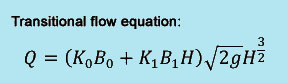 H flume transition flow equation