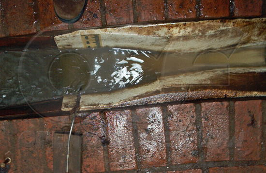 Large 60 Degree V Trapezoidal flume monitoring mixed industrial discharge