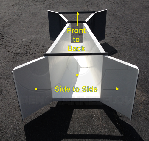 level the flume from front-to-back and side-to-side