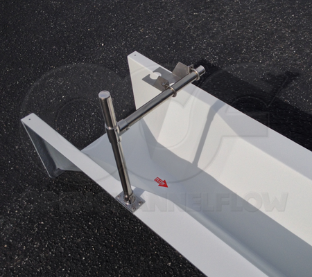 ultrasonic flow meter bracket over fiberglass Openchannelflow Extra Large 60º Trapezoidal Flume