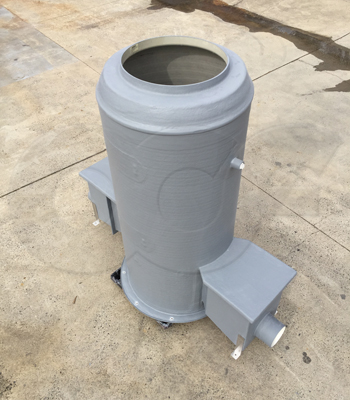 h-20 vehicle traffic reducer on an Openchannelflow fiberglass Packaged Metering Manhole