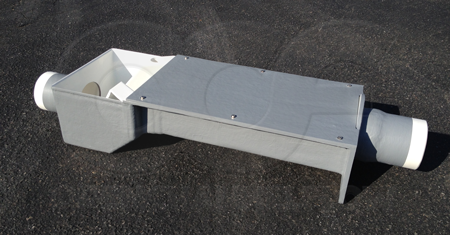 Openchannelflow H Flume with Approach Section, Outlet Drop Box, Inlet Bulkhead, Pipe Stubs, and Cover