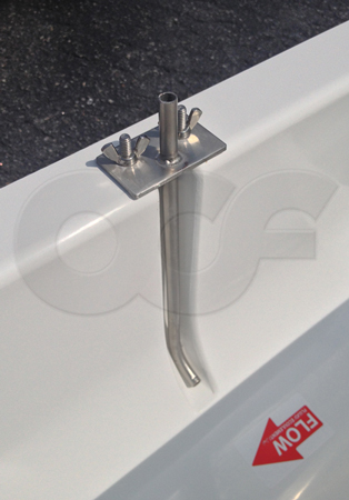 removable stainless steel sampler tube in a fiberglass Palmer Bowlus flume