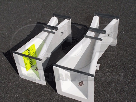 1-inch Parshall flume with staff gauge, 2-inch Parshall flume without