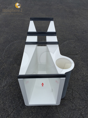 attached stilling well on an Openchannelflow fiberglass Parshall Flume