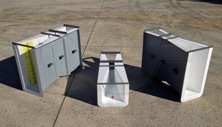 Three variations on the 3-inch Parshall flume manufactured by Openchannelflow