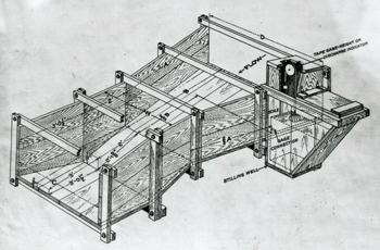 layout drawing of 3' Parshall flume