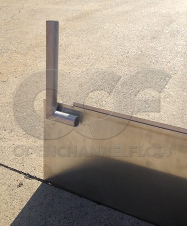 air vent on rectangular weir to be used to measure water rights in Colorado