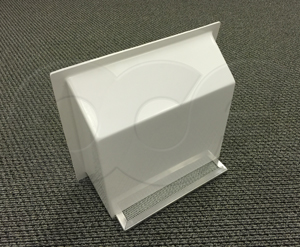 removable screen on a fiberglass equipment shelter vent hood manufactured by Openchannelflow