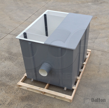 two-piece Bolt-Down cover over a weir box