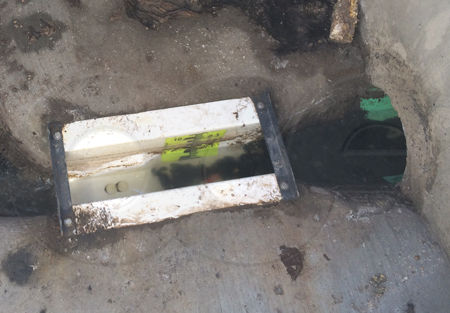 stoney sediment upstream of a Palmer Bowlus Flume