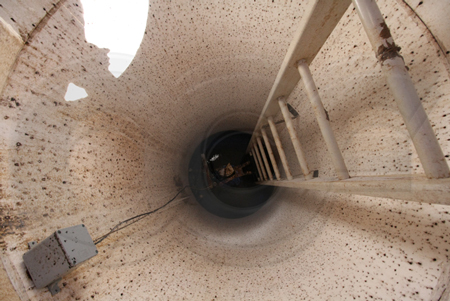 evidence of surcharging in a fiberglass packaged metering manhole