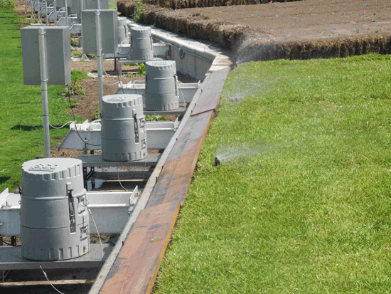 turf plot runoff instrumentation - H flumes, samplers, and flow meters