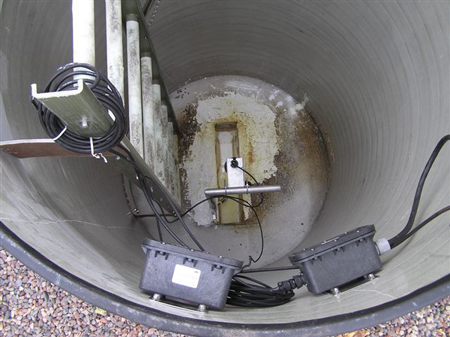 Fiberglass Packaged Metering Manhole using an Ultrasonic Flow Meter on a Palmer Bowlus Flume
