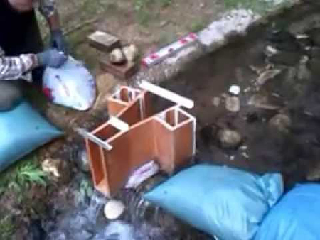 USGS Portable Parshall Flume undergoing installation