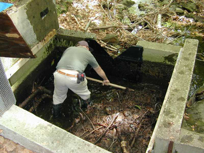 weir pool maintenance at Hubbard brook