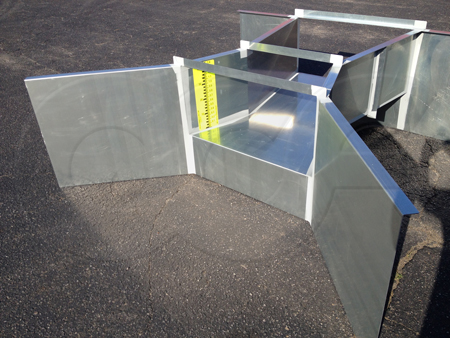 Openchannelflow Galvanized Steel Cutthroat Flume for measuring surface water flows