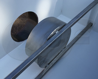 energy absorber mounted in an H flume approach section