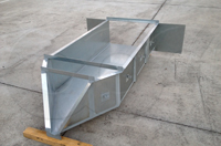 galvanized steel h flume with inlet wing walls