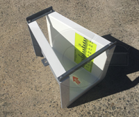 staff gauge on a fiberglass Openchannelflow Montana flume