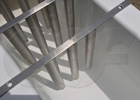 removable stainless steel flow straighteners in a fiberglass Palmer Bowlus flume