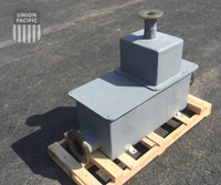 flange connection on an Openchannelflow fiberglass weir box