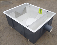 pipe stub connection on an Openchannelflow fiberglass weir box