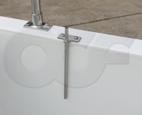 automatic sampler tube mounted in a fiberglass weir box